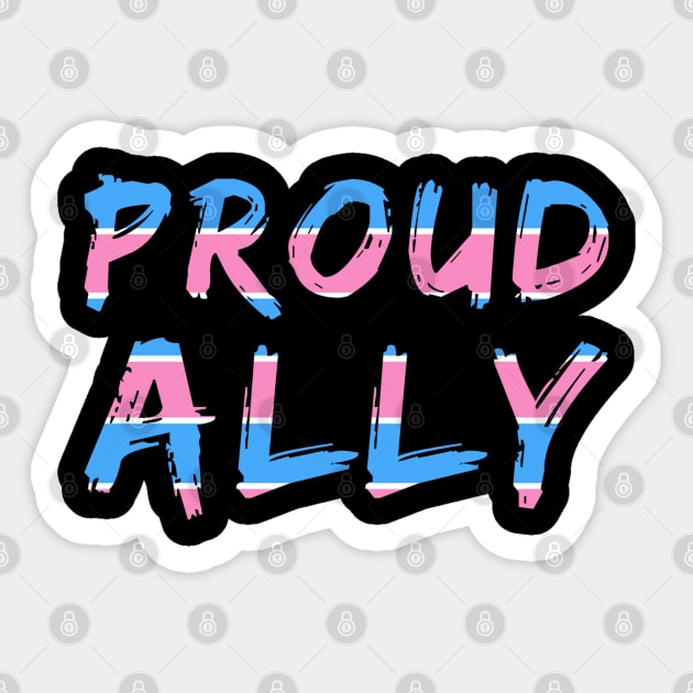 Proud Transgender Ally Fun LGBTQ Pride Sticker by egcreations